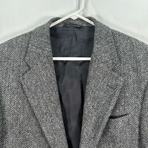 Alexandre Harris Tweed Blazer Mens 40S Large Green Herringbone Made England